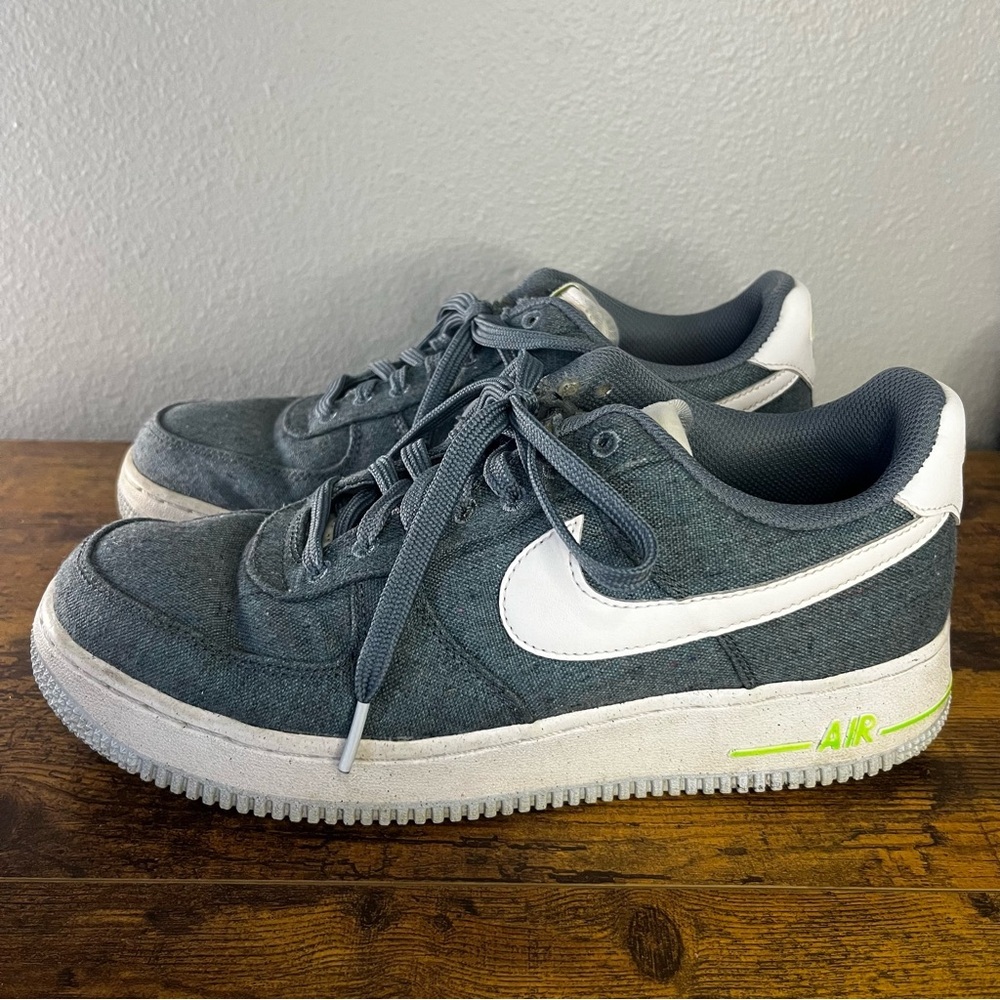 Nike Air Force 1 Recycled‎ Canvas Sneakers Ozone Blue Men 8.5 Low CNO866-001
